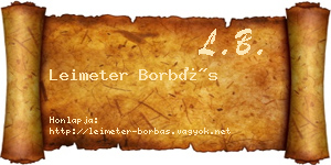 Leimeter Borbás névjegykártya